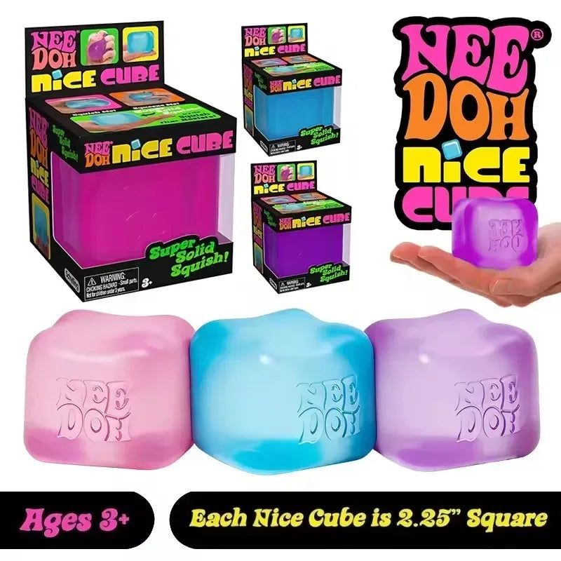 {In Stock}*&/*// Squishy Schylling Needoh Nice Cube Sensory Stress Reliever Fidget Tool Anti-Anxiety Relief Squeeze Kids Toy 말랑이