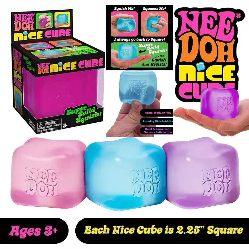 {In Stock}*&/*// Squishy Schylling Needoh Nice Cube Sensory Stress Reliever Fidget Tool Anti-Anxiety Relief Squeeze Kids Toy 말랑이